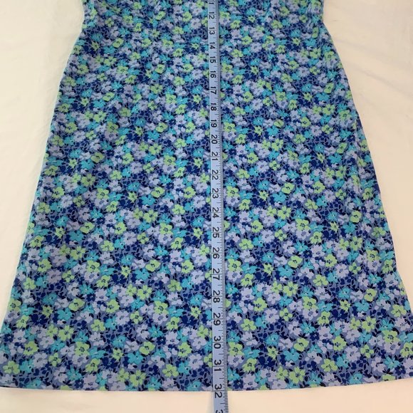 Floral Print Sleeveless Knee Length Dress High Neck Pencil Shift Sheath Size 5/6 - Picture 8 of 15